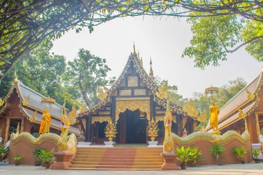 Güzel Tay mimari Wat Ram Poeng (Tapotaram) Tapınağı, Chiang Mai, Tayland Budist Tapınağı. Wat Rampoeng meditasyon, Chiang Mai havalimanına çalışmak için ünlü yer biridir