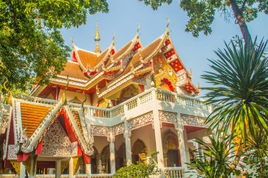 Güzel Tay mimari Wat Ram Poeng (Tapotaram) Tapınağı, Chiang Mai, Tayland Budist Tapınağı. Wat Rampoeng meditasyon, Chiang Mai havalimanına çalışmak için ünlü yer biridir