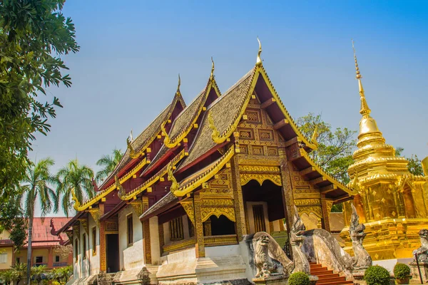 Lanna Estilo Igreja Budista Wat Phra Singh Templo Buda Leão — Fotografia de Stock