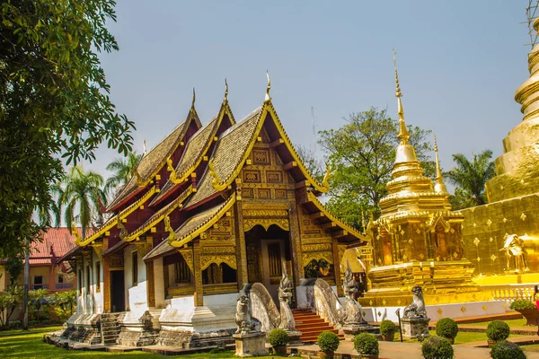 Lanna Style Βουδιστική Εκκλησία Στο Wat Phra Singh Temple Lion — Φωτογραφία Αρχείου