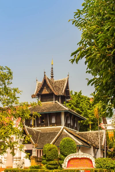 Mooie Lanna Stijl Boeddhistische Kerk Wat Chedi Luang Chiang Mai — Stockfoto