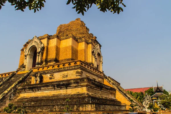 Alte Massive Ruinenpagode Von Wat Chedi Luang Tempel Der Großen — Stockfoto