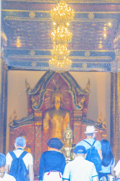 Gyönyörű Nagy Állandó Arany Buddha Kép Val Felső Belsőépítészet Phra — Stock Fotó