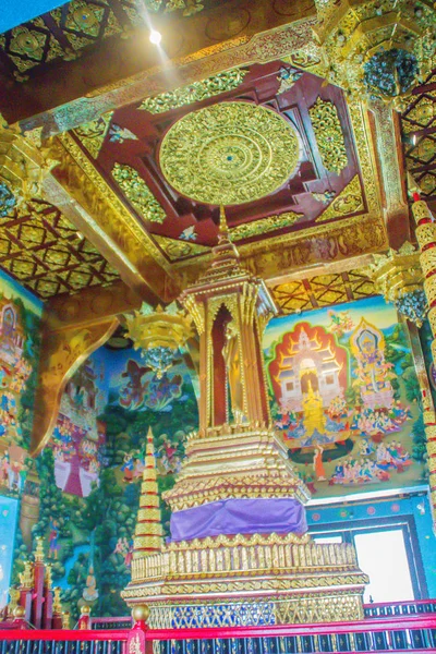 Hermoso Interior Dentro Del Pilar Ciudad Chiang Mai Sao Inthakhin — Foto de Stock