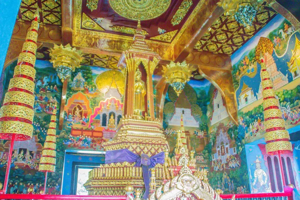 Hermoso Interior Dentro Del Pilar Ciudad Chiang Mai Sao Inthakhin —  Fotos de Stock