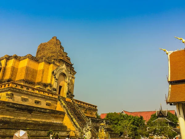 Alte Massive Ruinenpagode Von Wat Chedi Luang Tempel Der Großen — Stockfoto