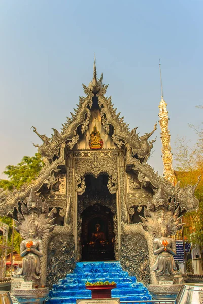 Первое Мире Серебряное Святилище Ват Шри Суфане Чиангмай Таиланд Ват — стоковое фото