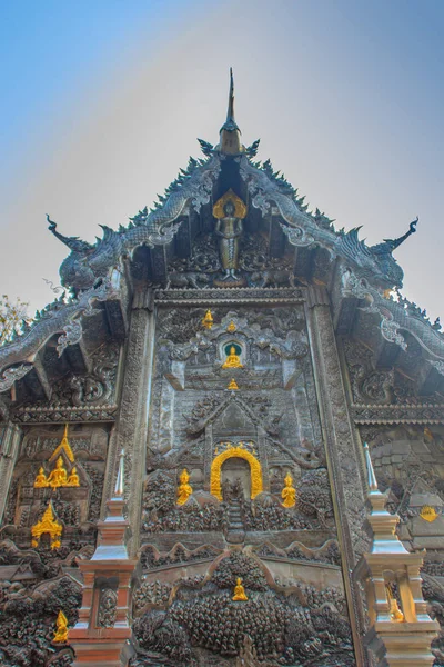 Increíble Primer Santuario Plata Del Mundo Wat Sri Suphan Chiang — Foto de Stock