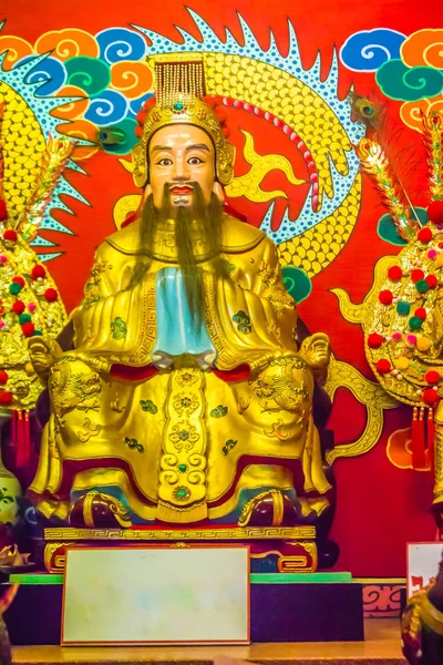 Statue of Liu Bei in the public Chinese Temple. Liu Bei founded the Kingdom of Shu and was regarded as a great statesman and strategist in the Chinese warrior from Romance of the Three Kingdoms novel.