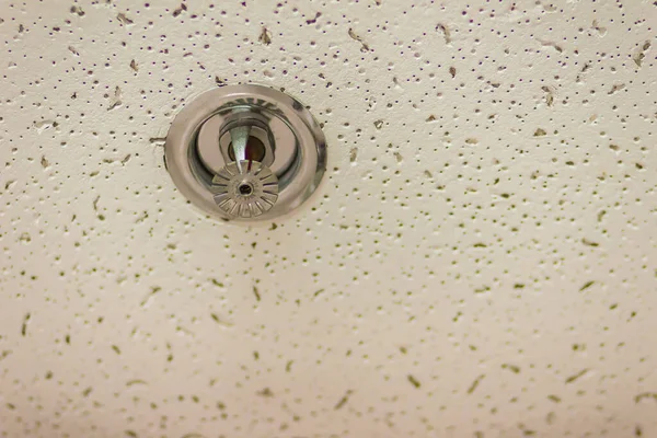 White Automatic Sprinkler Smoke Detector Vacuum Sealed Glass Tube Installed — Stock Photo, Image