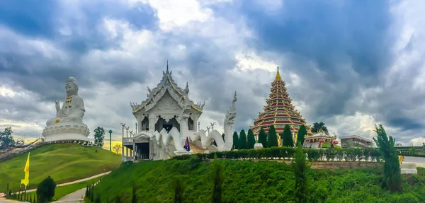 Bela Vista Paisagem Wat Huay Pla Kang Templo Estilo Chinês — Fotografia de Stock