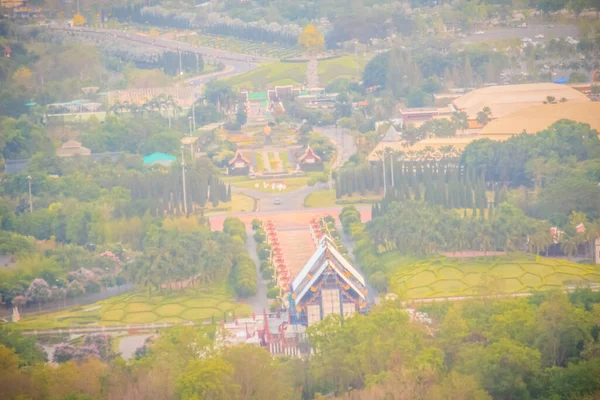 Vista Aérea Del Parque Nacional Royal Flora Ratchaphruek Chiang Mai —  Fotos de Stock