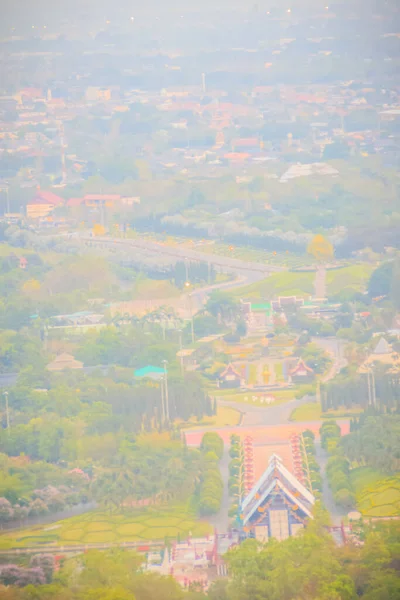 ロイヤルフローラRatchaphruek国立公園の空中景観 タイのチェンマイ ワット プラの丘からの眺めその土井カム — ストック写真