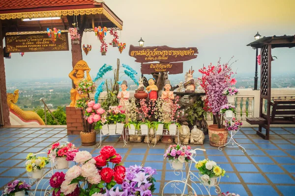 Krásná Exteriérová Dekorace Wat Phra Doi Kham Chiang Mai Thajsko — Stock fotografie