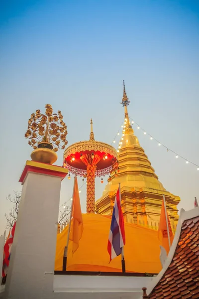 Krásná Zlatá Pagoda Wat Phra Doi Kham Chiang Mai Thajsko — Stock fotografie