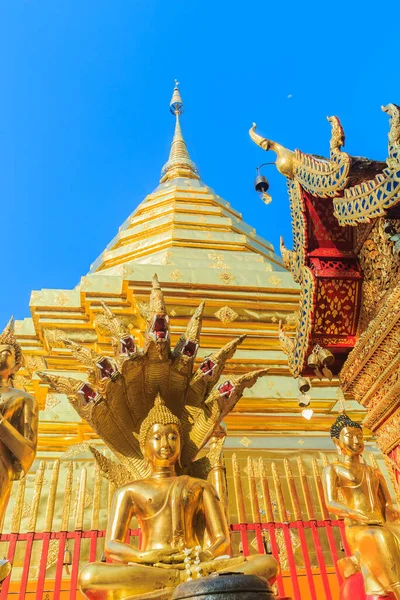 Prachtige Noordelijke Thaise Stijl Architectuur Van Gouden Pagode Gouden Boeddha — Stockfoto