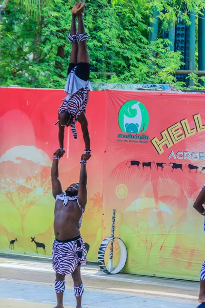 Bangkok Tailandia Septiembre 2018 Funny Acrobatic Kenya Show Dusit Public —  Fotos de Stock
