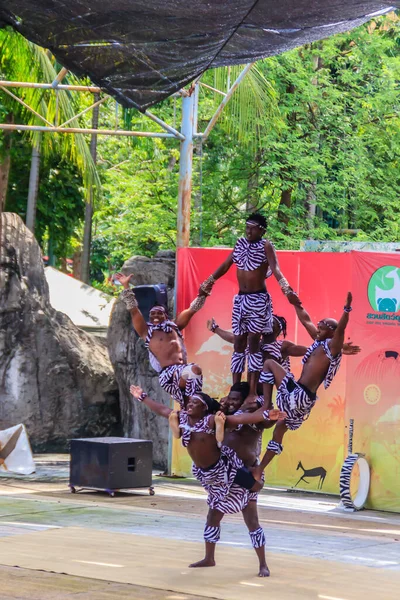 Bangkok Thaiföld Szeptember 2018 Funny Acrobatic Kenya Show Dusit Public — Stock Fotó