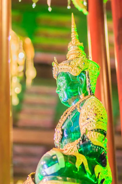 Frumoasa Imagine Lui Buddha Jad Wat Phra Kaew Chiang Rai — Fotografie, imagine de stoc