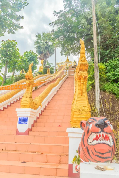 Όμορφη Σκάλα Νάγκας Προς Πάνω Στο Ναό Στο Wat Phra — Φωτογραφία Αρχείου