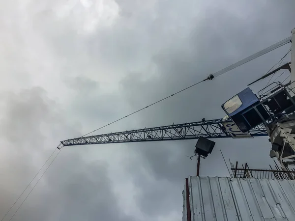 Luffing Jib Tower Crane High Rise Building Construction Site Project — Stock Photo, Image