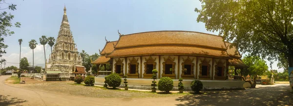 Panoramablick Auf Den Wat Chedi Liam Tempel Der Quadratischen Pagode — Stockfoto