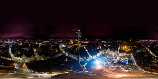 Eine Drohnenaufnahme Vom Besten Weihnachtsmarkt Europas Altstadt Tallinn Estland Eine — Stockfoto
