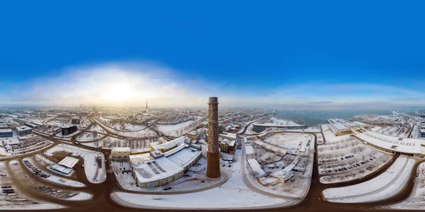 Eine Drohnenaufnahme Des Gefrorenen Tallinn 360 Grad Panorama — Stockfoto