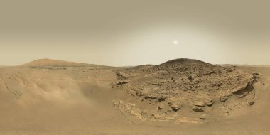 Exploring the Red Planet. 360 degrees panorama clipart