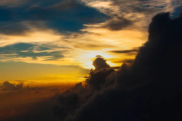 Beautiful Storm Clouds Summer Sky Clouds View Cockpit — Stock Photo, Image