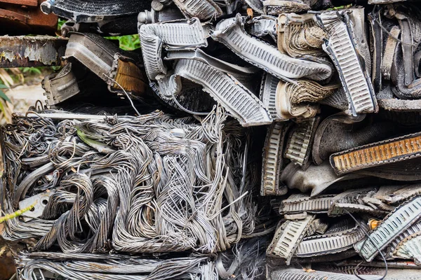 Skrotupplag Pressning Icke Järnskrot Till Kub — Stockfoto