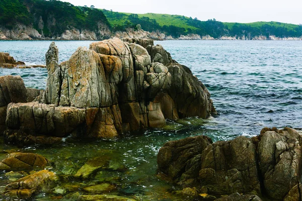 Rotsen Zee Rotsachtige Kustlijn Baai Telyakovsky Primorsky Krai Rusland — Stockfoto