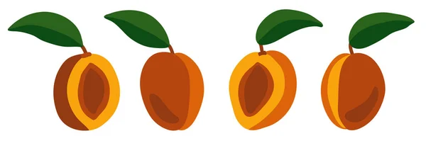 Набор изолированных объектов - оранжевые персики — стоковый вектор