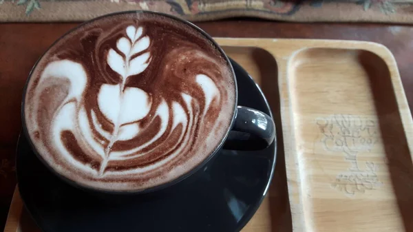 Vue Dessus Cacao Dans Une Tasse Céramique — Photo