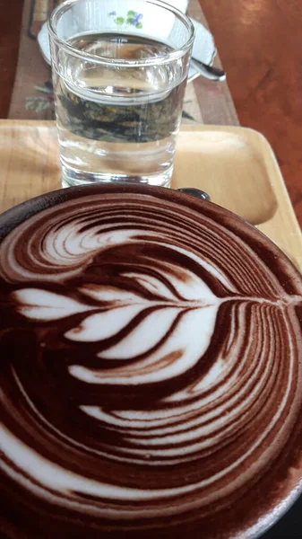 Bovenaanzicht Van Cacao Een Keramische Mok — Stockfoto