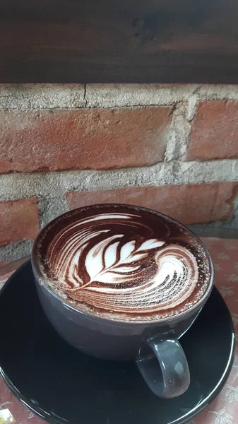 Top View Cocoa Ceramic Mug — Stock Photo, Image