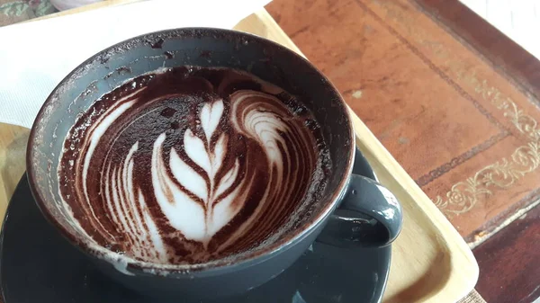 Top View Cocoa Ceramic Mug — Stock Photo, Image