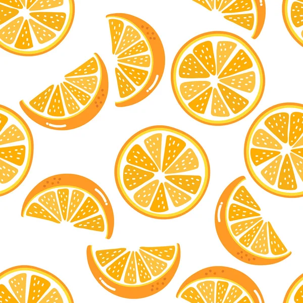 Orange Nahtloses Muster Bio Obst Gesund Hintergrund — Stockvektor