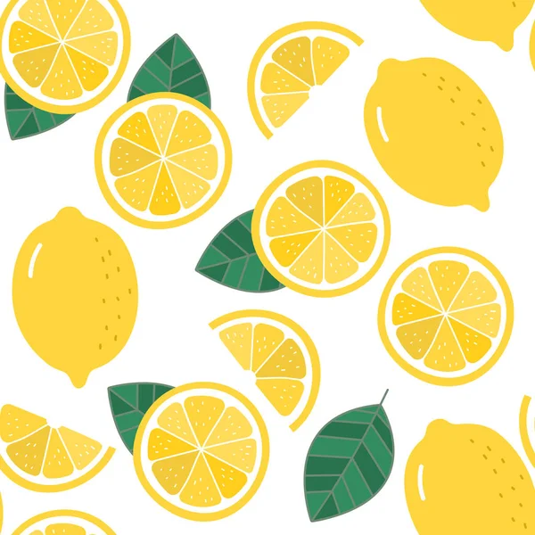 Patrón Sin Costuras Limón Fondo Fruta Ecológica — Vector de stock