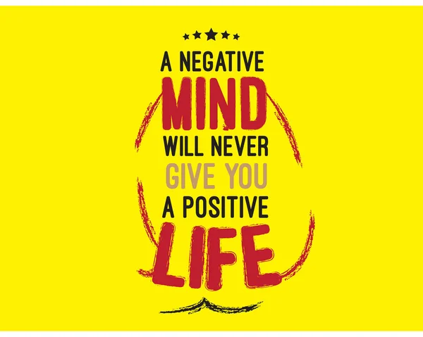 Negativní Myšlenky Nikdy Vám Pozitivní Život — Stockový vektor