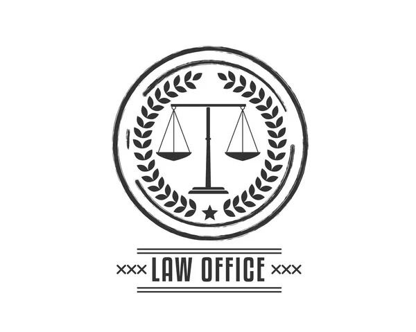 Törvény Office Ikon Logó Vektoros — Stock Vector