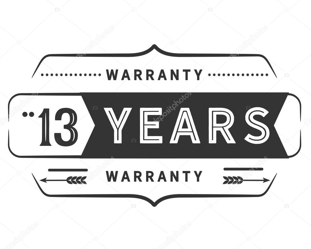 13 years warranty icon stamp badge icon