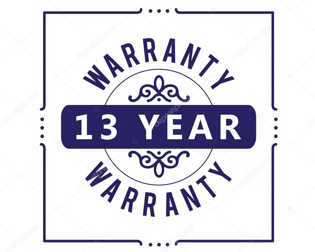 13 years warranty icon stamp badge icon