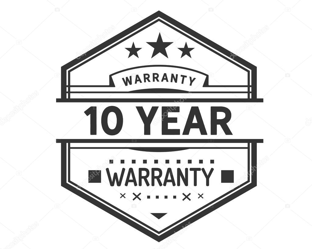 10 years warranty icon stamp badge icon