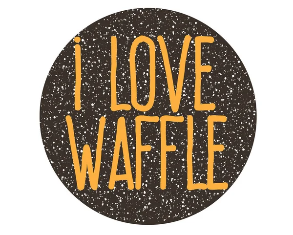 Ich Liebe Waffel Logo Symbol Vektor — Stockvektor