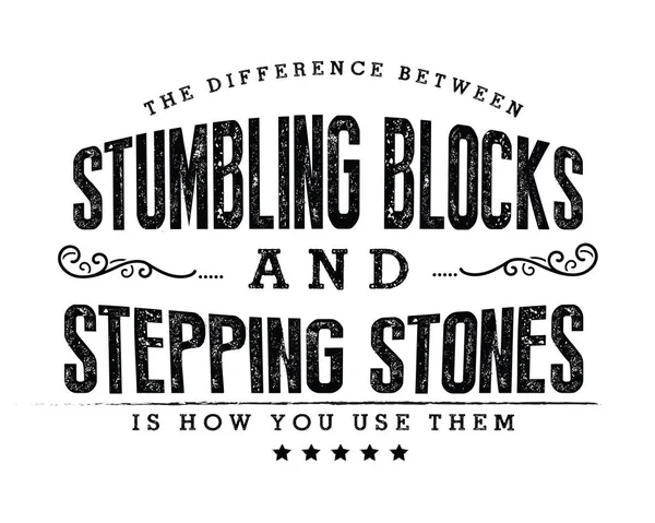 Difference Stumbling Blocks Stepping Stones How You Use Them — Stock Vector