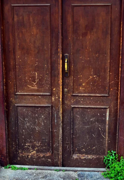 Wooden door, door, wood, street, entrance gate, wall, stone