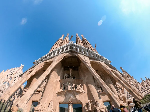 Barcelona Spanien 2020 Außenansicht Der Sagrada Familia Der Berühmten Kathedrale — Stockfoto