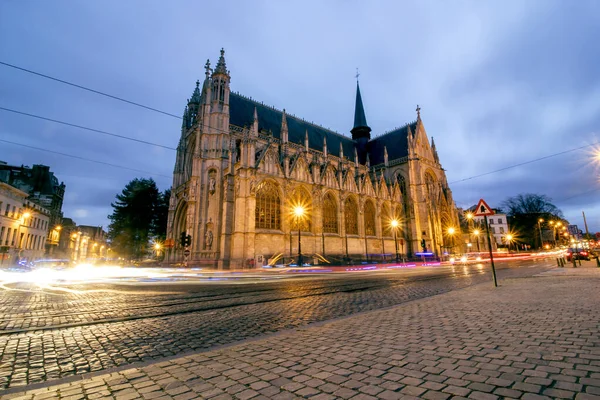 Bruxelles Belgique Vue Église Néo Gothique Notre Dame Laeken Dans — Photo