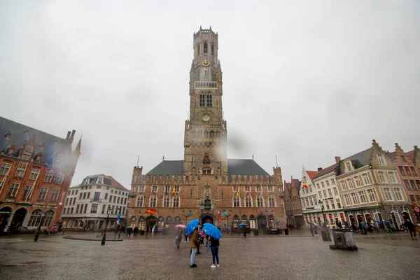 Bruxelles Bruxelles Belgique Vue Panoramique Des Maisons Médiévales Tour Belfort — Photo